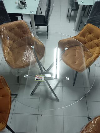 mesa redonda de cristal redonda