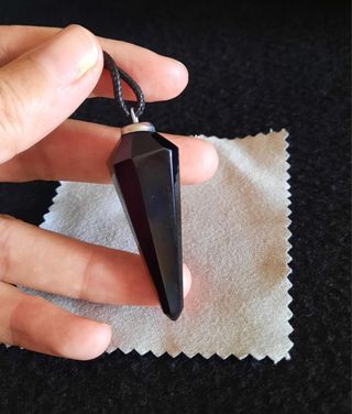 Colgante/Péndulo de Obsidiana y Acero