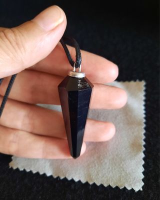 Colgante/Péndulo de Obsidiana y Acero