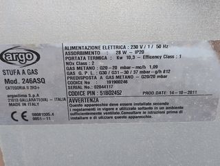 Stufa Metano Gpl Argo Ventosole Ventilata  KW 10