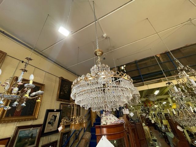 Lampara de techo de cristal