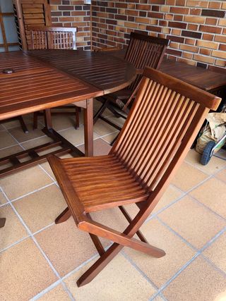Conjunto mesa y sillas Teca exterior alta calidad