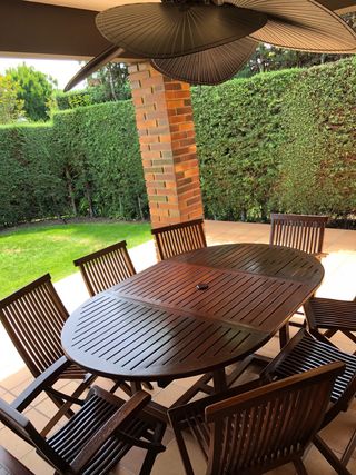 Conjunto mesa y sillas Teca exterior alta calidad