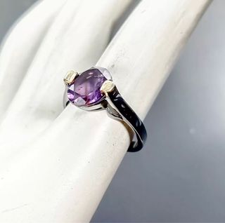 Anillo Amatista Natural Plata de Ley