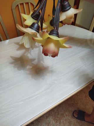 LAMPARA DE FORJA FORMA DE FLORES 