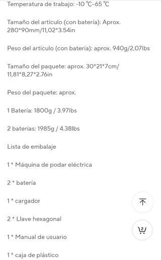 Tijeras de podar eléctrica