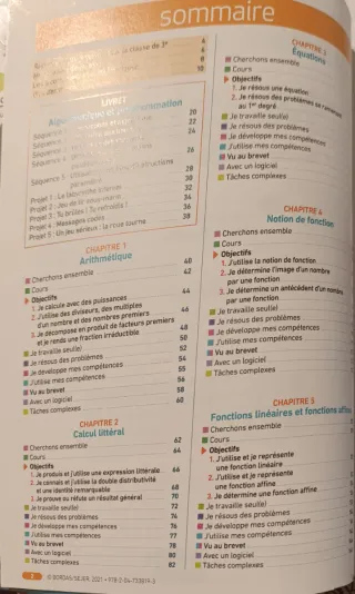 Libro Matemáticas en Francés 2° ESO