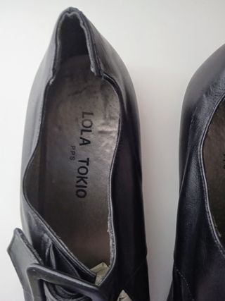 Bailarinas negras cuero planas Lola