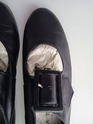 Bailarinas negras cuero planas Lola