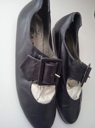 Bailarinas negras cuero planas Lola