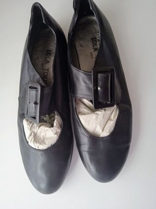 Bailarinas negras cuero planas Lola