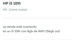 Vendo ordenador hp Intel core i15