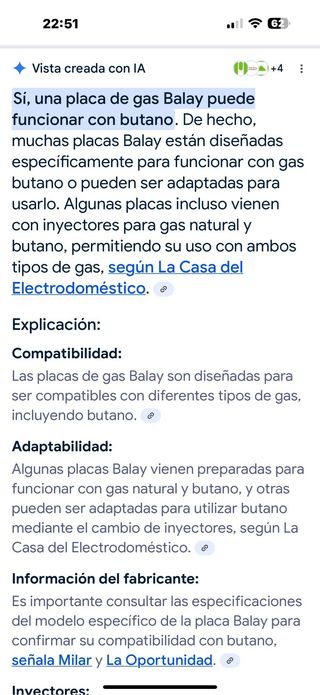 PLACA DE GAS BALAY