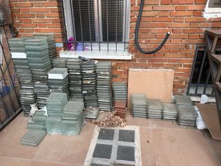 Bloques de vidrio Pavés antigu a rallas horizontal