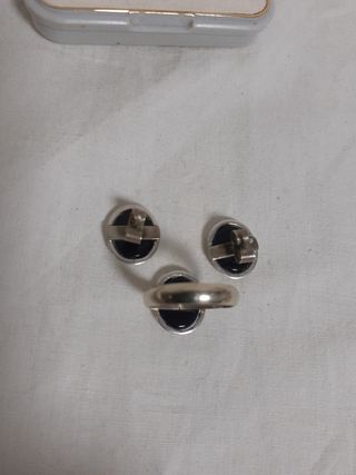 Anillo y pendientes plata de ley 