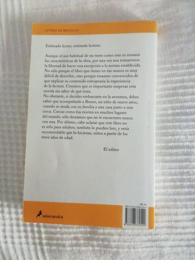 Libro el niño del pijama de rayas