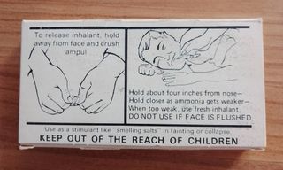 Antigüedad ampollas amoniaco solución inhalante