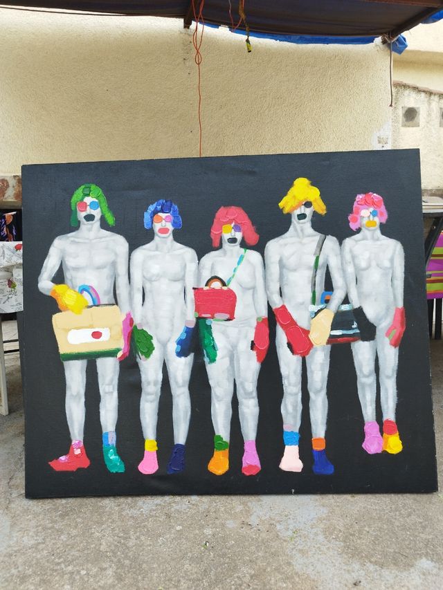 Cuadro desnudo a mano