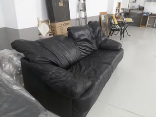 Sofás tres más dos en piel autentica