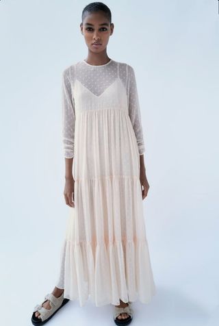 Vestido plumeti Zara