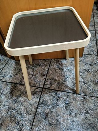 MESA DE MADERA y CRISTAL NUEVA