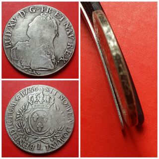 Luigi XV ECU Aux Ramo 'ol Olivier 1727 T - Copia