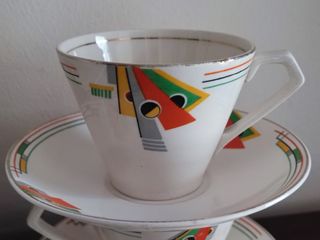 Johnson Bros. Pareek 6 Tazas de Té Art Deco