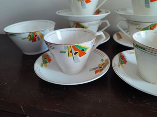 Johnson Bros. Pareek 6 Tazas de Té Art Deco