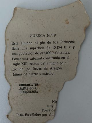 CROMOS ANTIGUOS CHOCOLATES MAPA REGIONES ESPAÑA