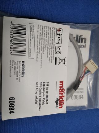 Märklin 60884 S88-Adapterkabel – Für CS II, Memory 6043 & Interface 6050/6051, Grau