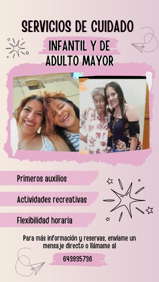 Cuidadora de niños y adultos mayores