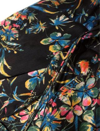 Vestido-Kimono negro estampado XS-S