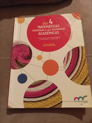 Matemáticas académicas 4 Eso Anaya 