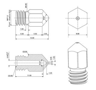 Boquillas de latón para impresora 3D + Agujas
