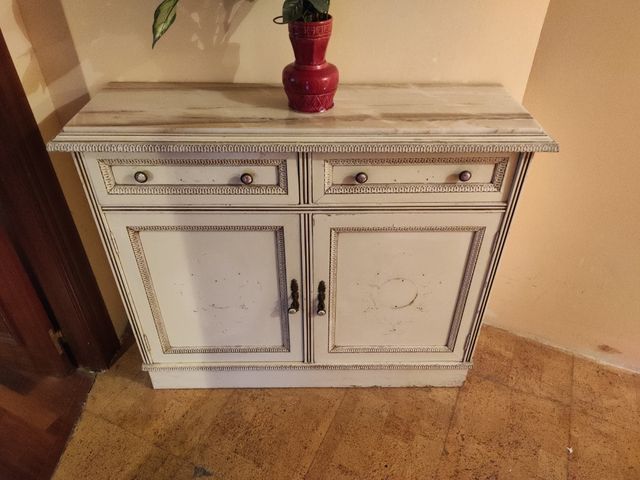 Taquillón clásico mármol  restauracion chalk paint