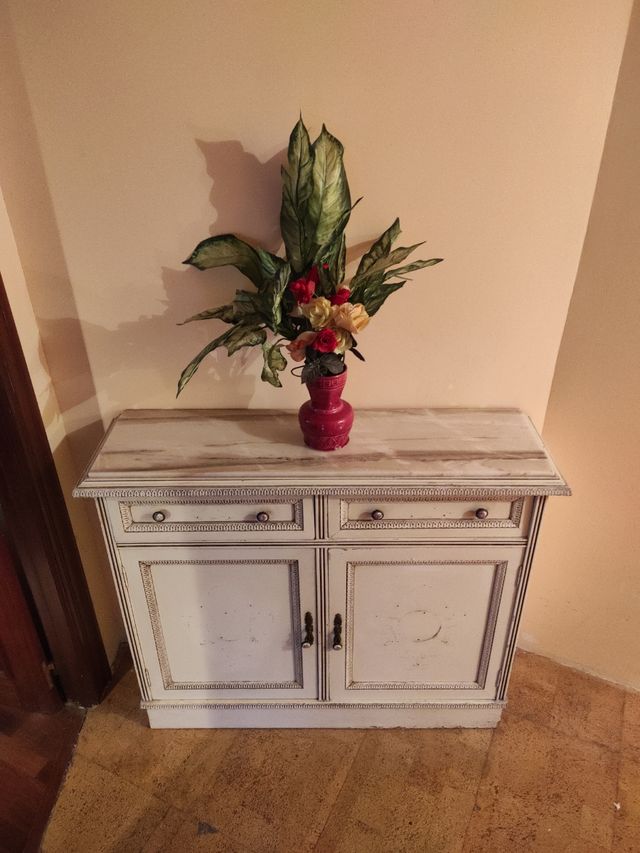 Taquillón clásico mármol  restauracion chalk paint