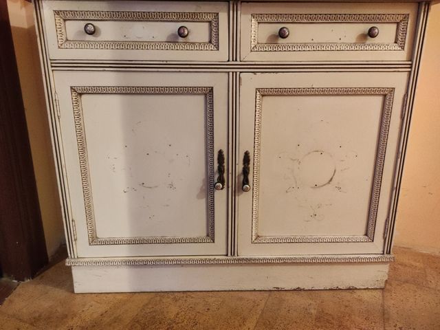 Taquillón clásico mármol  restauracion chalk paint