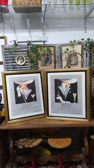  2 Cuadros con lamina Art Déco Mal Watson