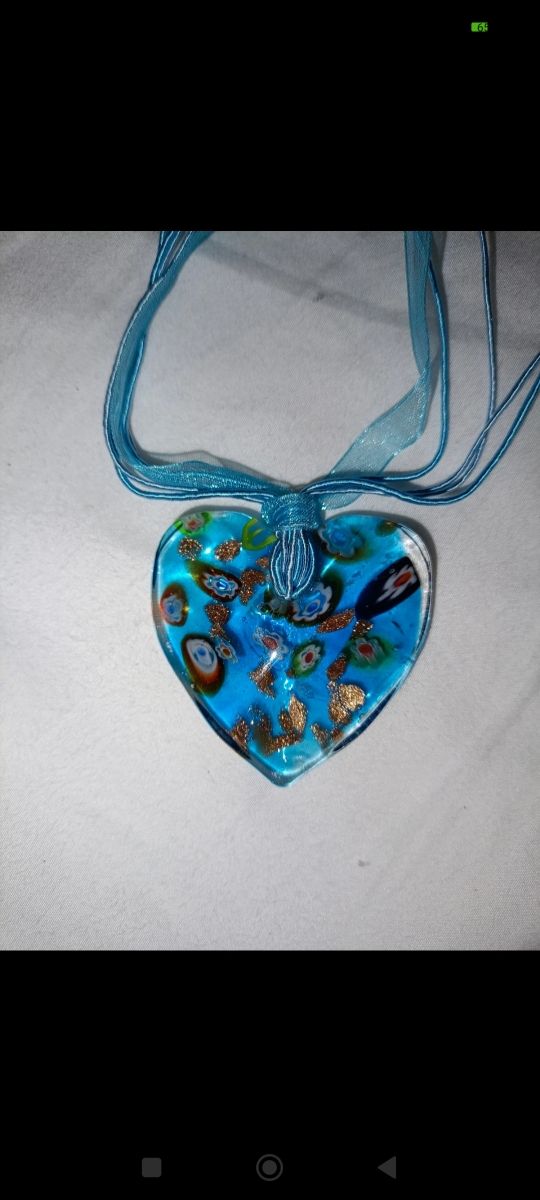 Collana donna con ciondolo in vetro