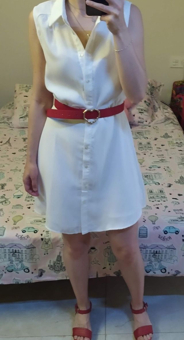 Vestido blanco camisero