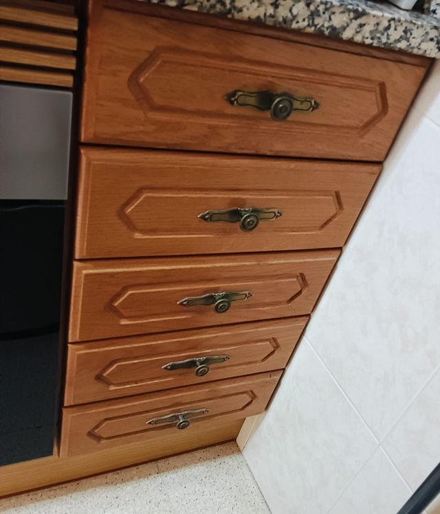 Puertas muebles de cocina roble.