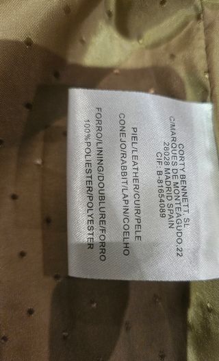 Abrigo de pelo de piel de conejo para mujer