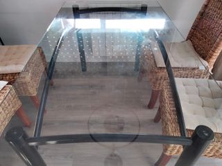Mesa de comedor cristal 90x160 76 altura 