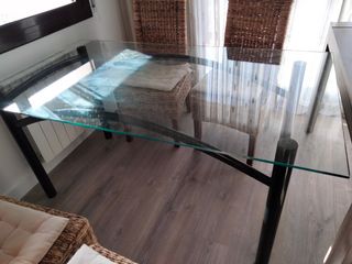 Mesa de comedor cristal 90x160 76 altura 