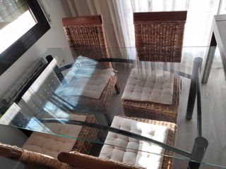 Mesa de comedor cristal 90x160 76 altura 