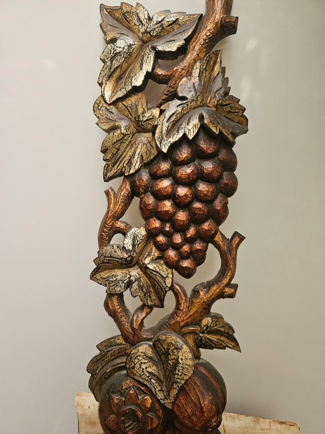 Talla madera de orla de flores