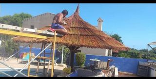 Sombrillas de carri verzo mimbre