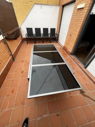 Conjunto jardin: Mesa extensible y 4 sillas jardin