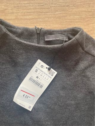 Vestido mini gris oscuro Zara