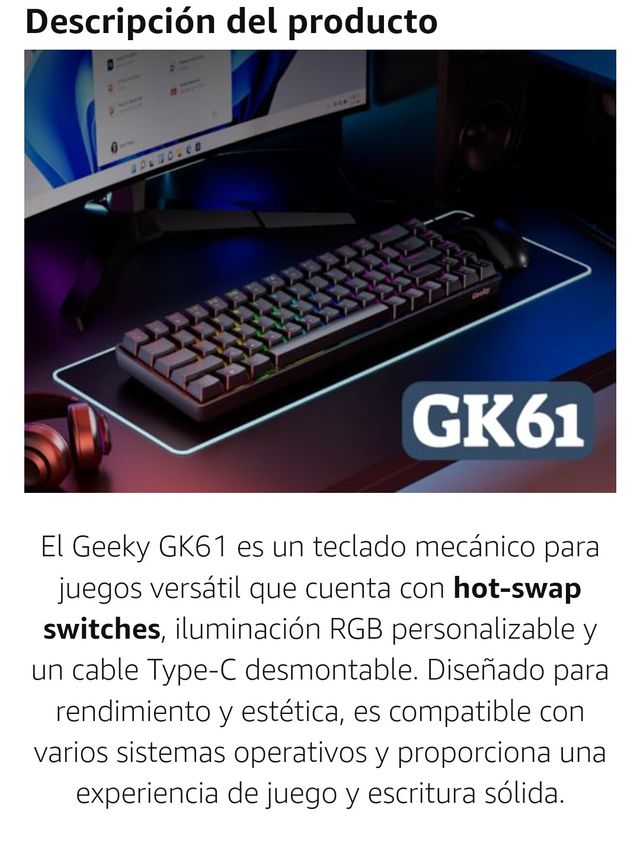Teclado español multicolor mecánico gaming